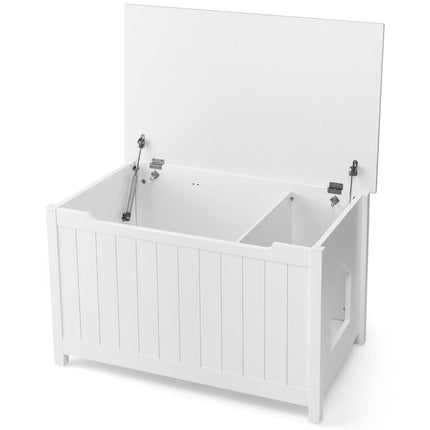 Cat Litter Box Enclosure with Top Entry, Adjustable Divider