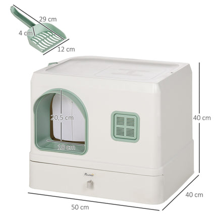 Cat litter with hood with box and odor remover 50x40x40Cm