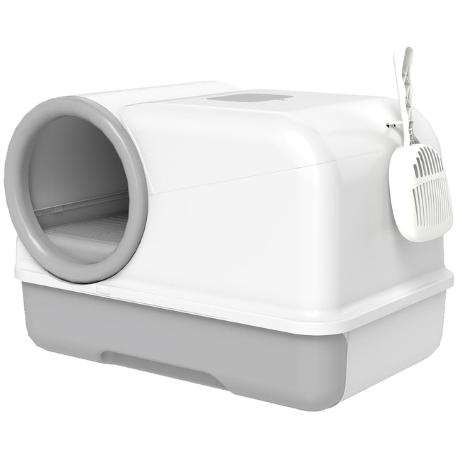 Cat Litter Box with Drawer and Carbon Filters, Plastic