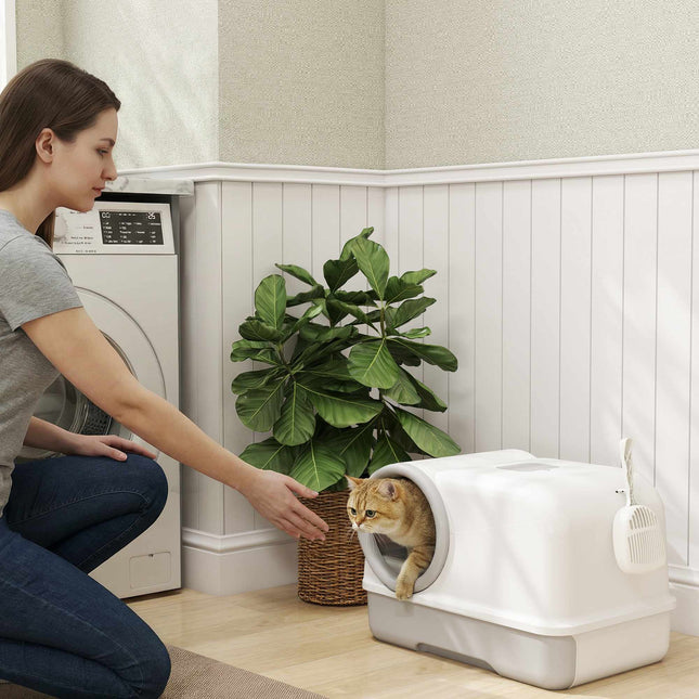 Cat Litter Box with Drawer and Carbon Filters, Plastic