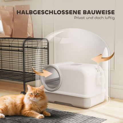 Cat Litter Box with Drawer and Carbon Filters, Plastic