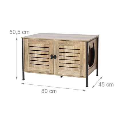 Cat Litter Cabinet with Cat-Head Entrance, Wood-Effect