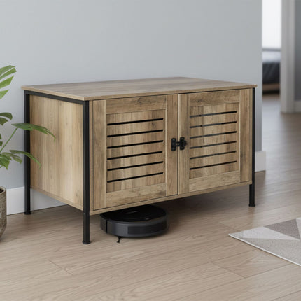Cat Litter Cabinet with Cat-Head Entrance, Wood-Effect
