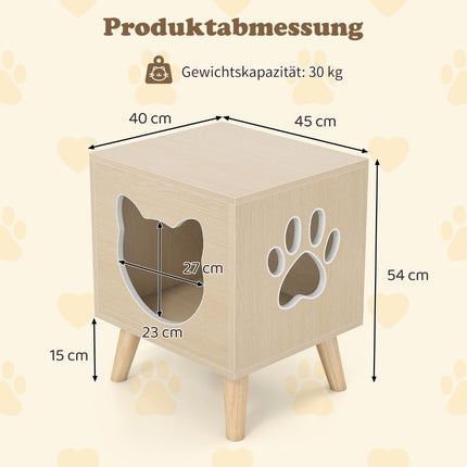 Cat Litter Cabinet with Removable Lid and Entry Window