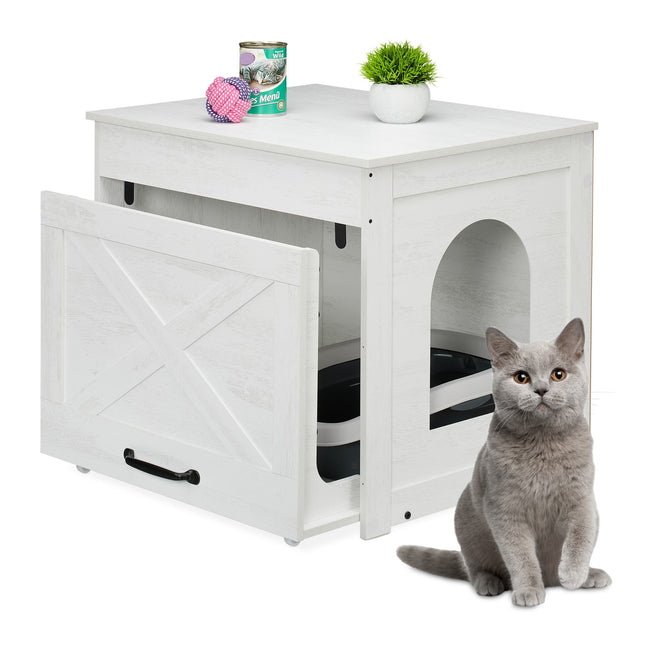 Cat Litter Cabinet with Scratching Mat and Drawer