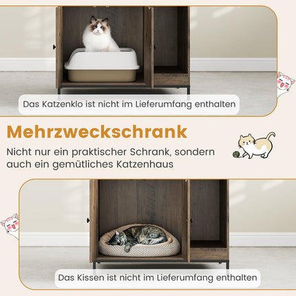 Cat Litter Cabinet with Shelves & Scratch Pad, Gray