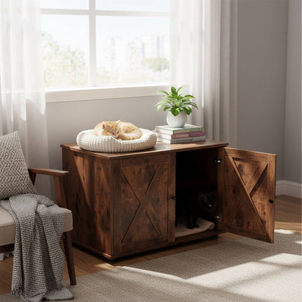 Cat Litter Cabinet with Side Entrance and Divider