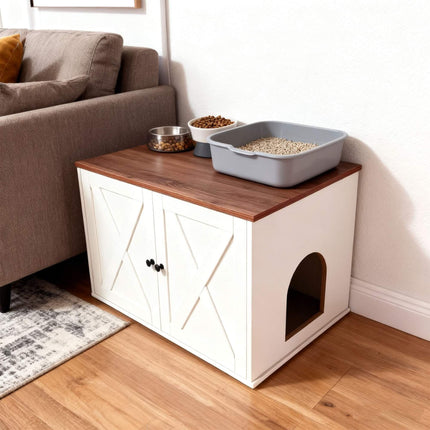 Cat Litter Cabinet with Side Entrance and Divider