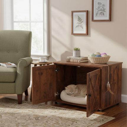 Cat Litter Cabinet with Side Entrance and Divider