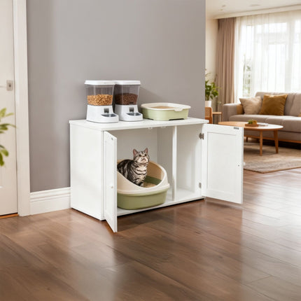 Cat Litter Cabinet with Side Entrance and Divider