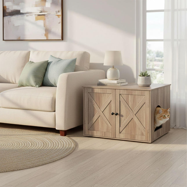 Cat Litter Cabinet with Side Entrance and Ventilation