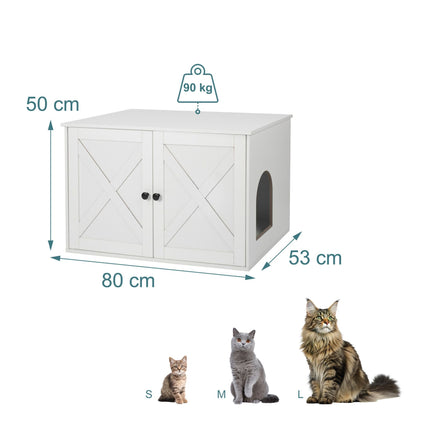 Cat Litter Cabinet with Ventilation, Wood Effect