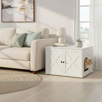Cat Litter Cabinet with Ventilation, Wood Effect