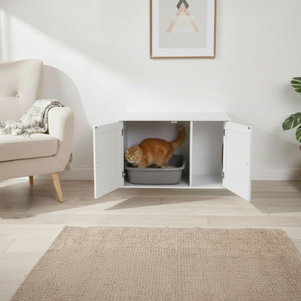 Cat Litter Cabinet with Ventilation, Wood Effect