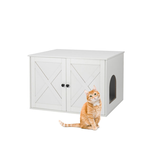 Cat Litter Cabinet with Ventilation, Wood Effect