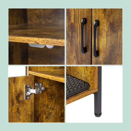 Cat Litter Tray Cabinet with Storage and Litter Mat