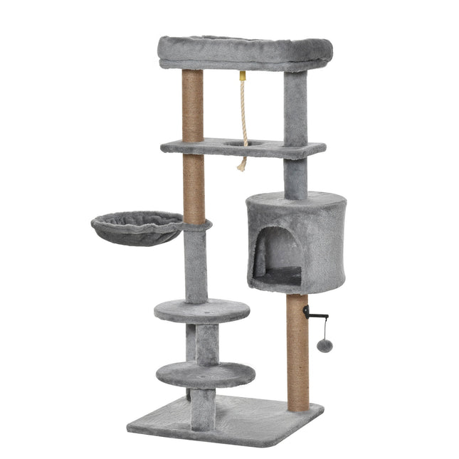 Cat scratching post with cave and basket, holds up to 5 kg