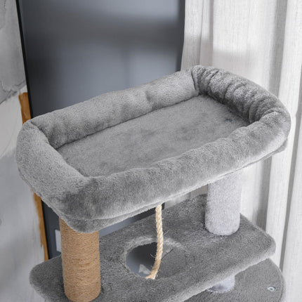 Cat scratching post with cave and basket, holds up to 5 kg