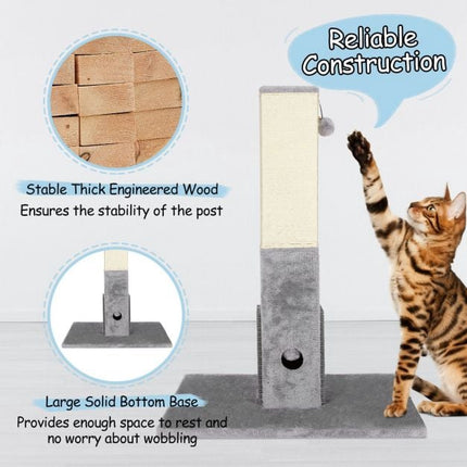 Cat Scratching Post, 79 cm Sisal Pole, Massage Brush, Balls