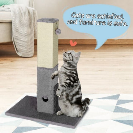 Cat Scratching Post, 79 cm Sisal Pole, Massage Brush, Balls