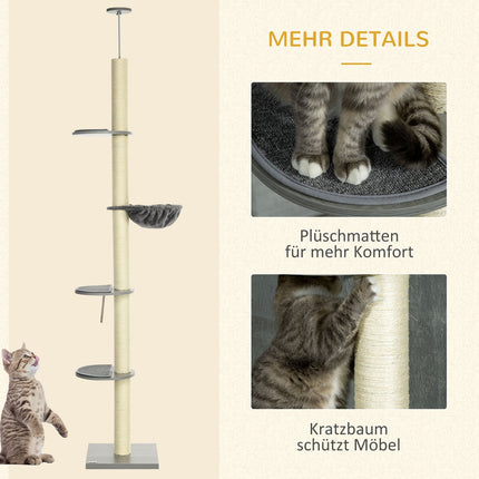 Adjustable roof scraper pole, 230-250 cm, grey/cream