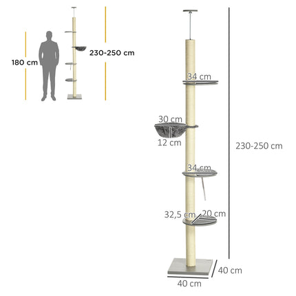 Adjustable roof scraper pole, 230-250 cm, grey/cream