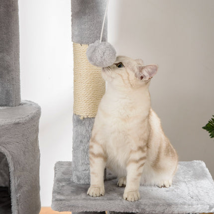 Cat tree with high ceiling with sisal, 60x45x240-260cm, gray