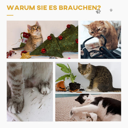 Cat Scratching Tree With Play Ball, Grey, 30x30x50 cm