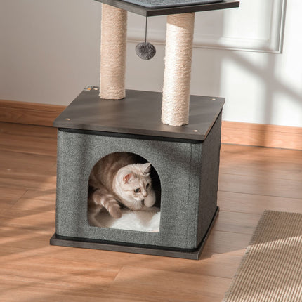 Cat Scratching Tree, Dark Grey, 40x104 cm, Sisal Rope