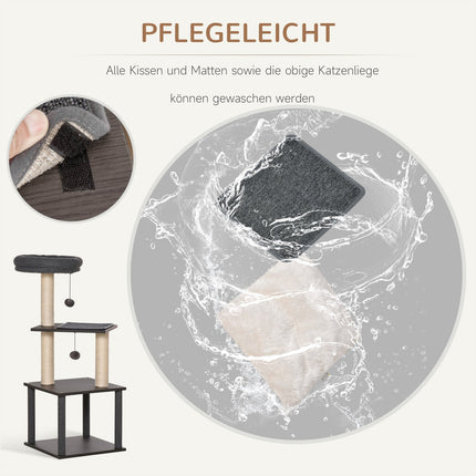 Cat Scratching Tree, Dark Grey, 40x104 cm, Sisal Rope