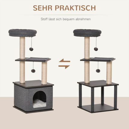 Cat Scratching Tree, Dark Grey, 40x104 cm, Sisal Rope