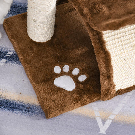 Cat scratching post with play ball, brown, 40x30x43 cm