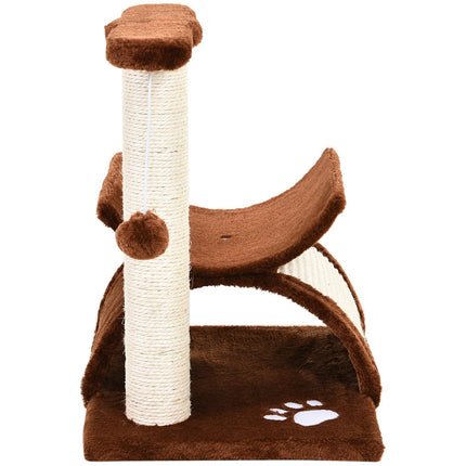 Cat scratching post with play ball, brown, 40x30x43 cm