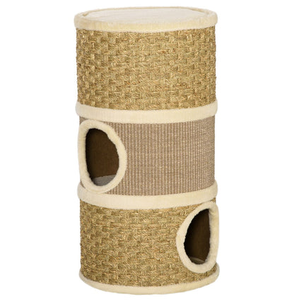 Cat Scratching Barrel, 3-Level Sisal Plush, 37.5x70 cm