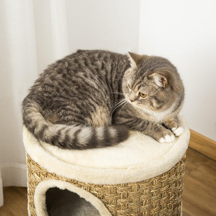 Cat Scratching Barrel, 3-Level Sisal Plush, 37.5x70 cm