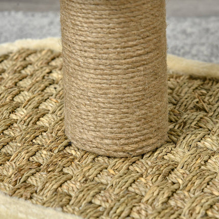 Cat scratching post, jute stem, toys, khaki/brown, 40x30x56cm