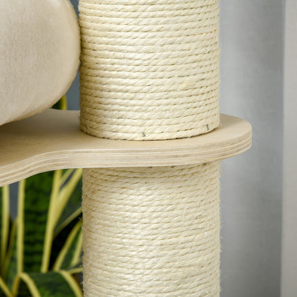 Cat tree with 3 levels, cave, sisal posts, 122 cm