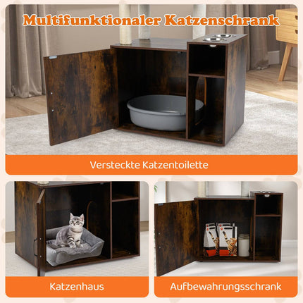 Cat Tower with Sisal Post, Hidden Litter Box, Brown