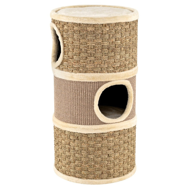 Cat Tower with Sisal, Seagrass, 3 Hideouts, Ø 36 cm
