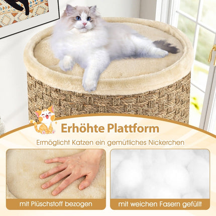 Cat Tower with Sisal, Seagrass, 3 Hideouts, Ø 36 cm
