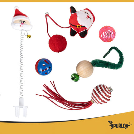 Cat Toy Set, 6 Pcs, Balls, Springs, Pompoms