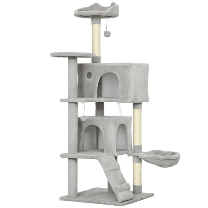 Cat Tree 140 cm, Multi-Level, Sisal Posts, Hammock