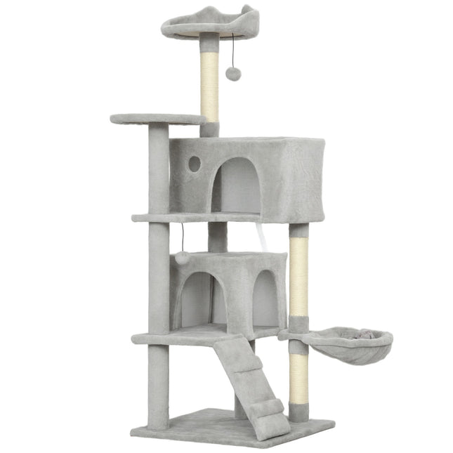 Cat Tree 140 cm, Multi-Level, Sisal Posts, Hammock