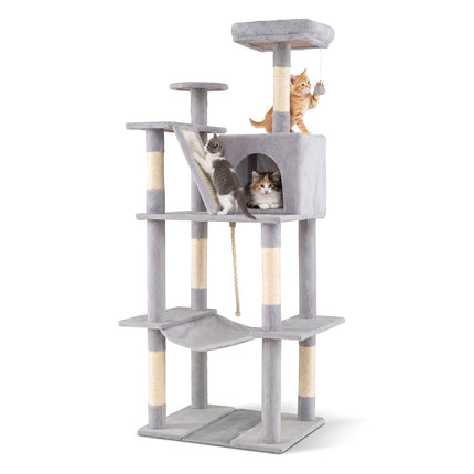 Cat Tree 158cm with Hammock and Scratching Posts