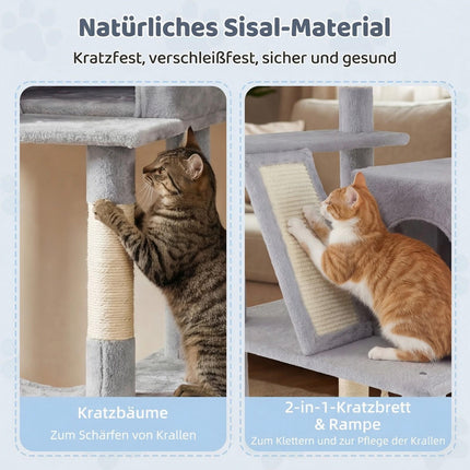 Cat Tree 158cm with Hammock and Scratching Posts