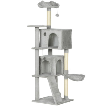 Cat Tree 160cm, Multi-Level, Sisal Posts, Hammock, Platforms