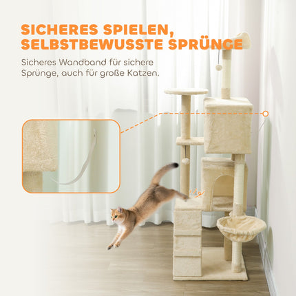 Cat Tree 160 cm with Hammock, Ladder, Cave, Sisal Posts