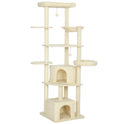 Cat Tree, 2m, Multi-Level, Sisal, Hammock, Beige