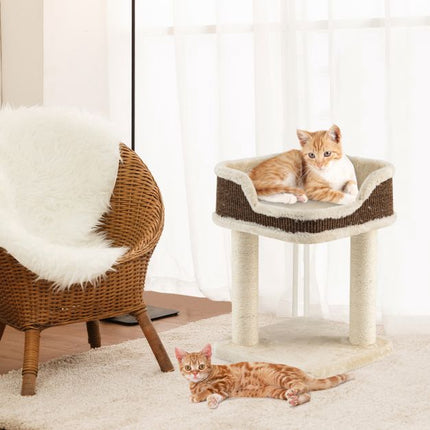 Cat Tree Tower With Top Perch, Sisal Posts, Beige