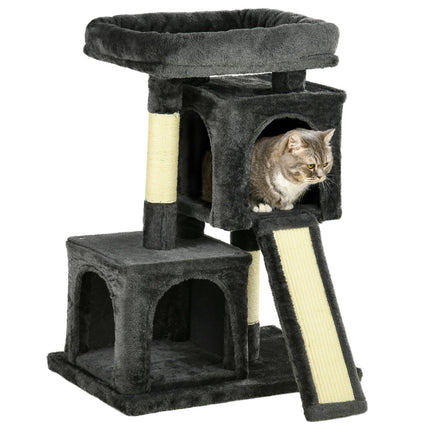 Cat tree with sisal posts, dark grey, 59 x 39 x 83 cm
